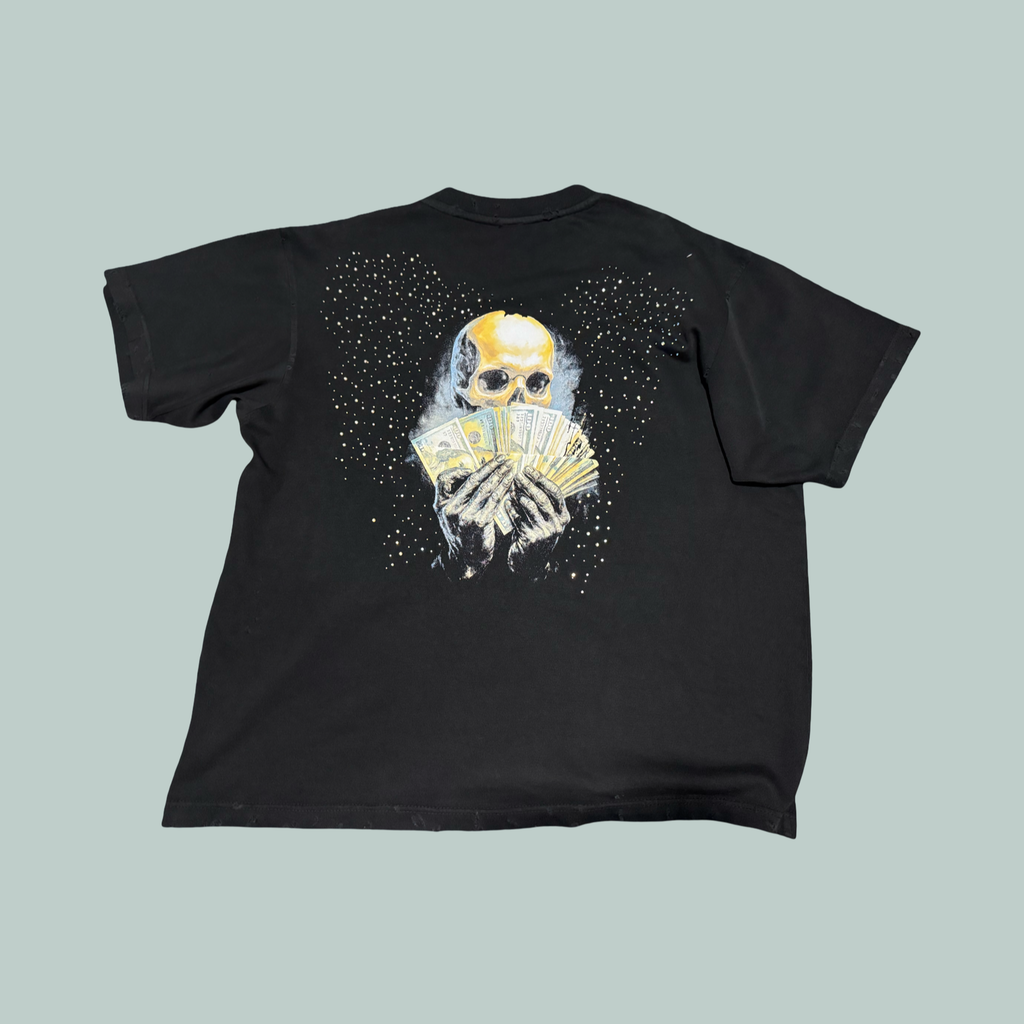 SHORT SLEEVE T-SHIRT / BY {UN CORO ENT} WITH RHINESTONE AND PRINT DESIGN